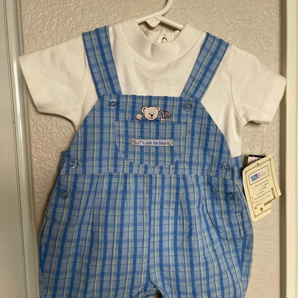 VTG McBaby Plaid Shortall Set - Picture 2 of 6